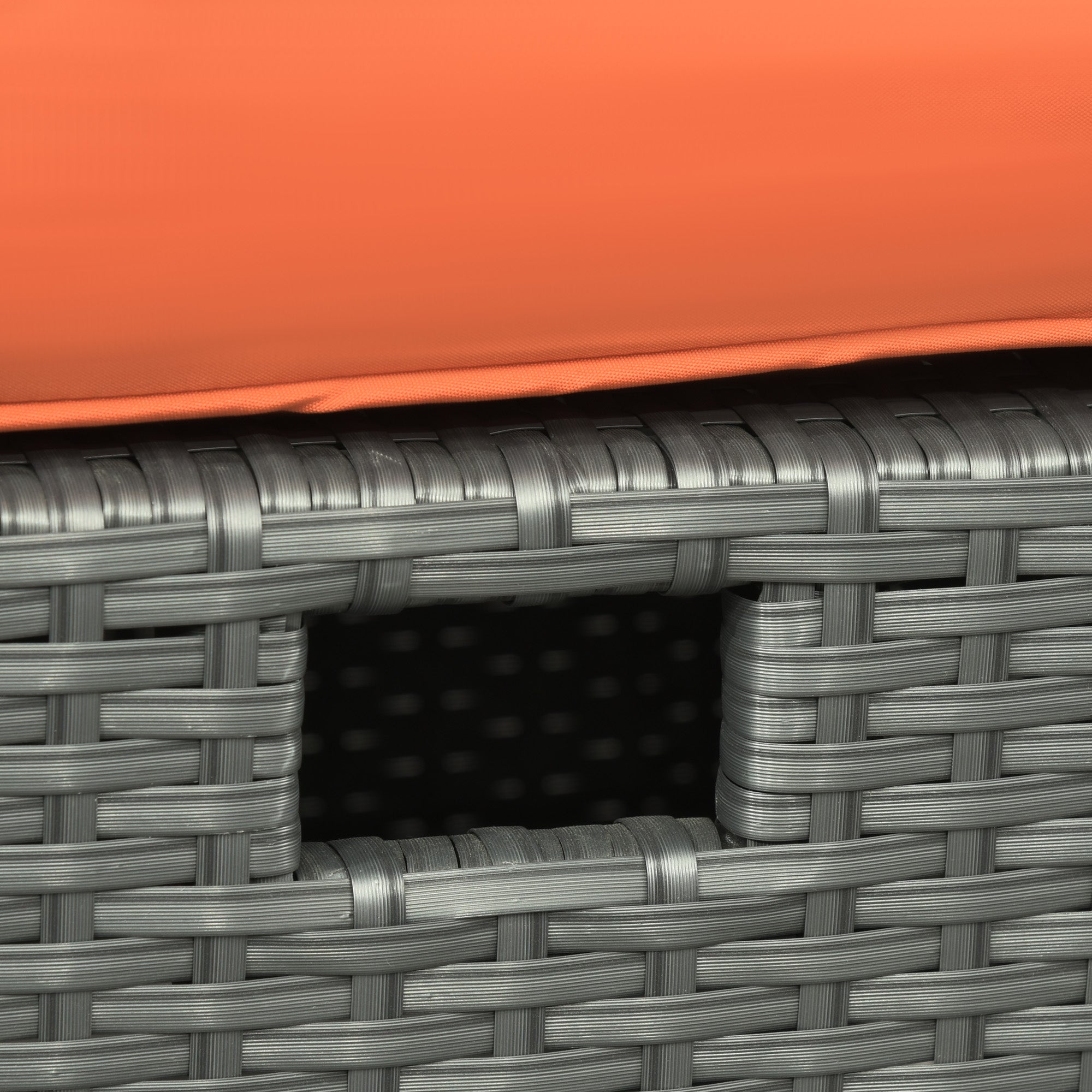 Outsunny Six-piece Outdoor Rattan Dining Set, Outdoor Sofa Set with Reclining Armchairs and Mental Frame, Orange