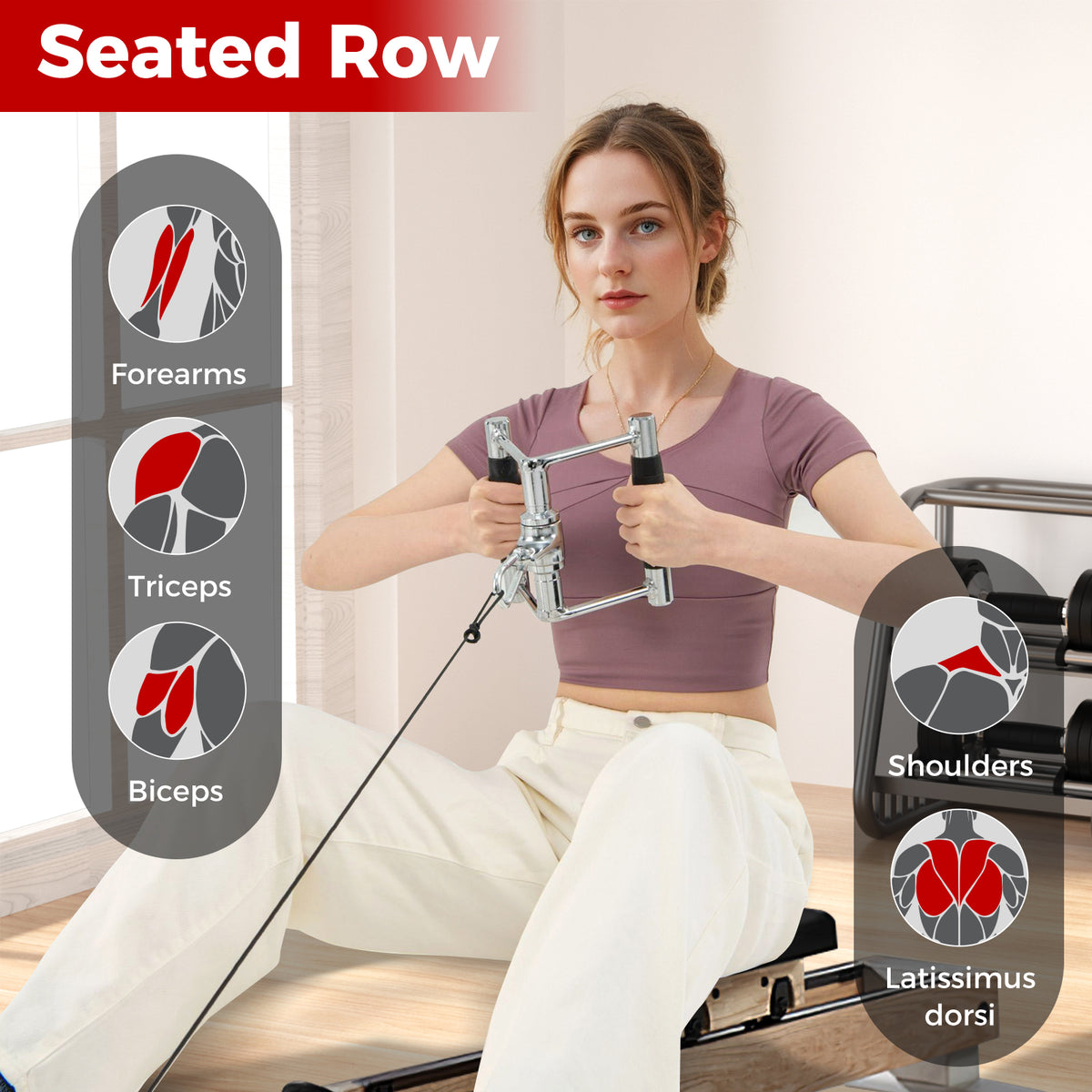 Cable Machine Attachment Set LAT Pulldown Attachments