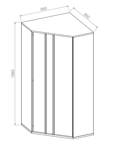 Imola IM-01 Corner Wardrobe 95cm - product image 8