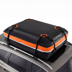 Car Rooftop Cargo Carrier Waterproof Heavy-Duty PVC Roof Bag shown on a car roof rack