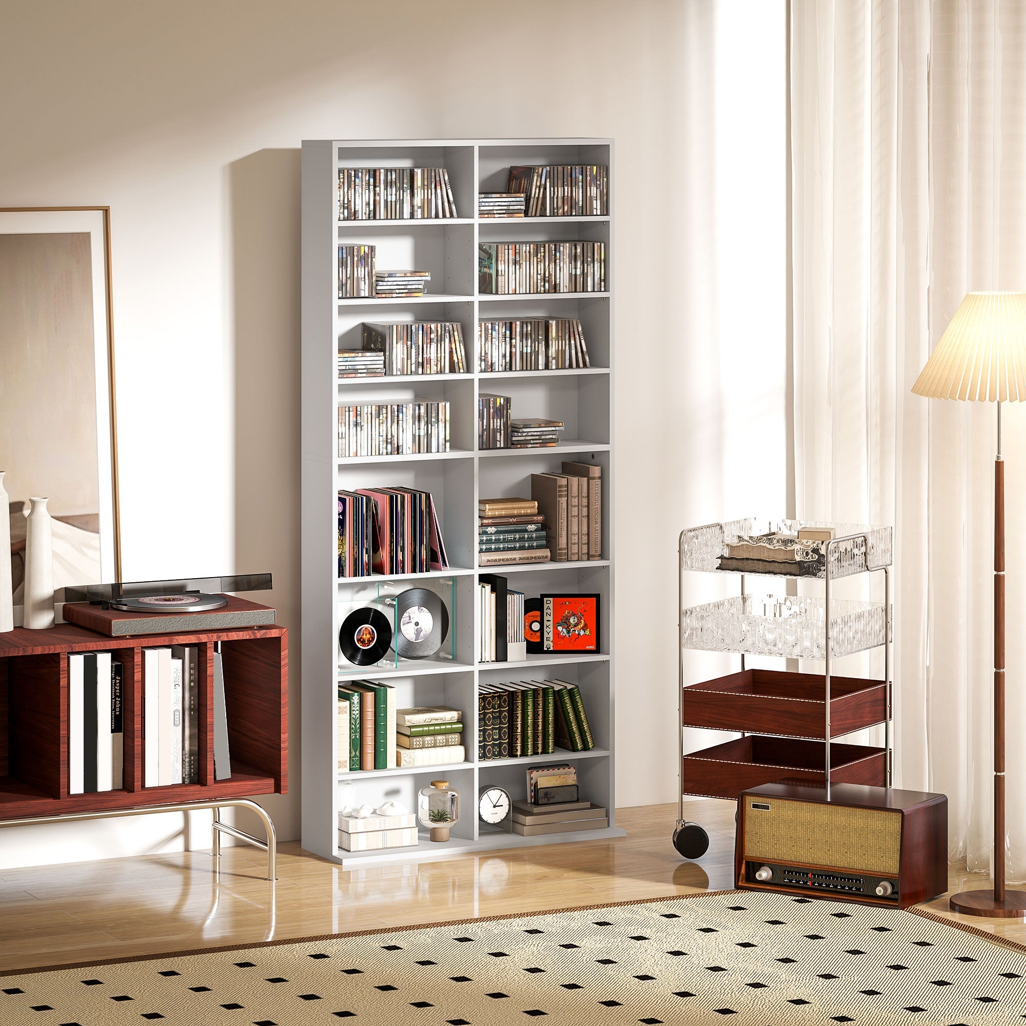 HOMCOM 640 CD Storage Tower - White