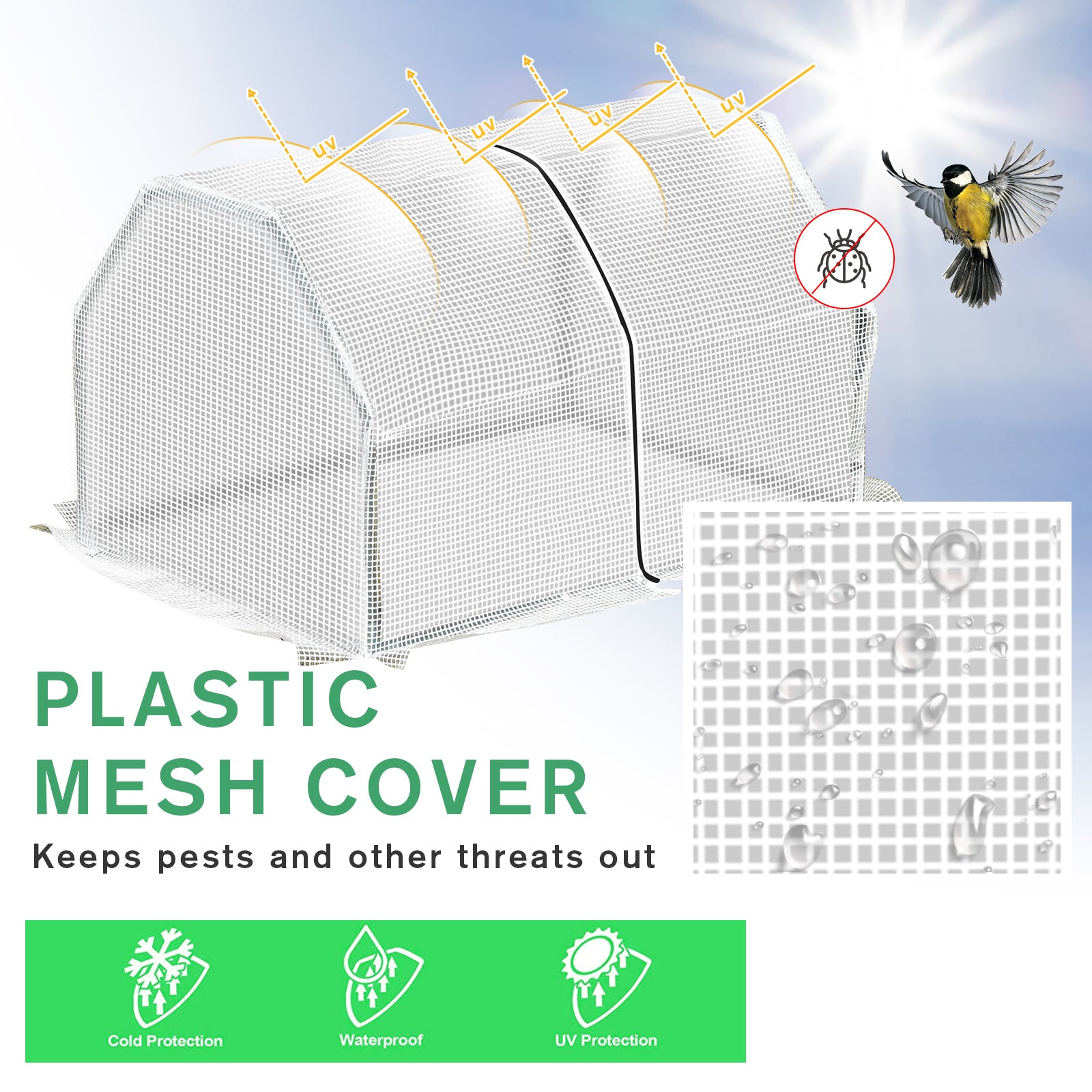 Outsunny Mini Greenhouse Grow House PVC Cover Steel Frame White 99L x 71W x 60H cm