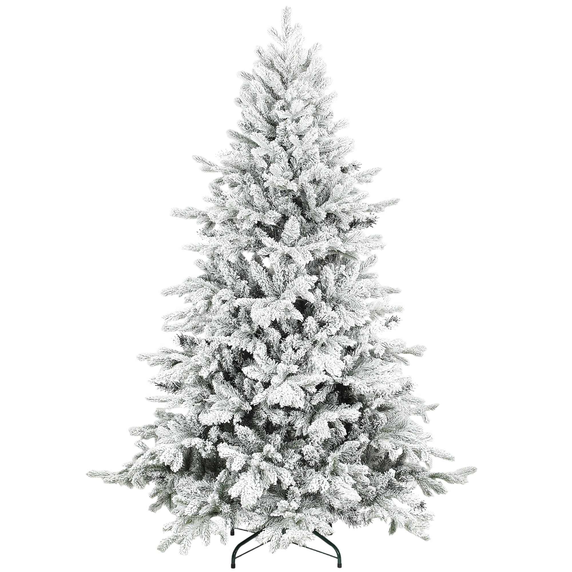 HOMCOM 6ft Snow Flocked Artificial Christmas Tree
