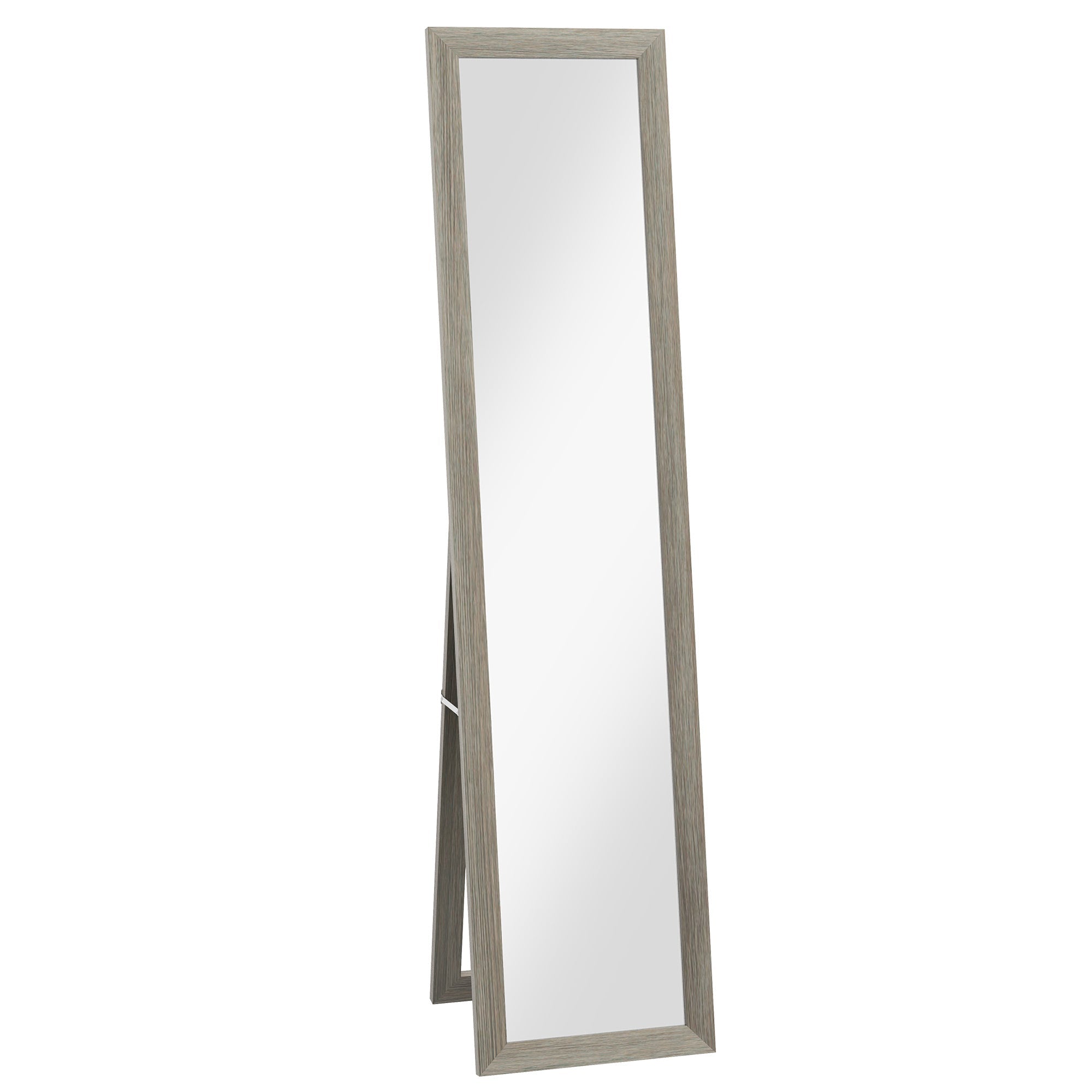 HOMCOM Full Length Mirror, 37 x 157 cm, Hanging or Freestanding, Rectangular Full Body Mirror for Living Room, Bedroom, Grey