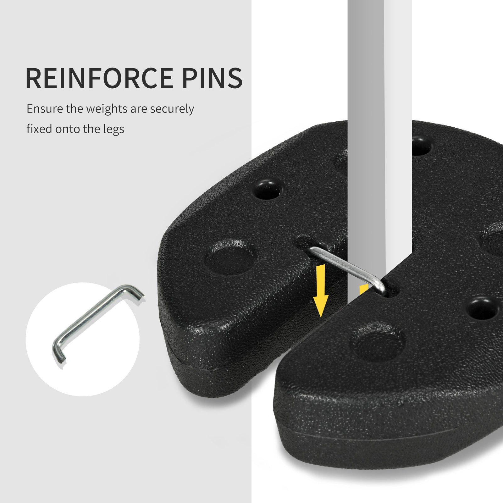 Outsunny Gazebo Weights Set of 8, 24KG Weights for Gazebo Legs with Reinforce Pins and Carry Belt, for Gazebos Shelters Marquees Tents