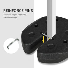 Outsunny Gazebo Weights Set of 8, 24KG Weights for Gazebo Legs with Reinforce Pins and Carry Belt, for Gazebos Shelters Marquees Tents