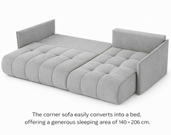Corner Sofa Bed NESSA Aubergine