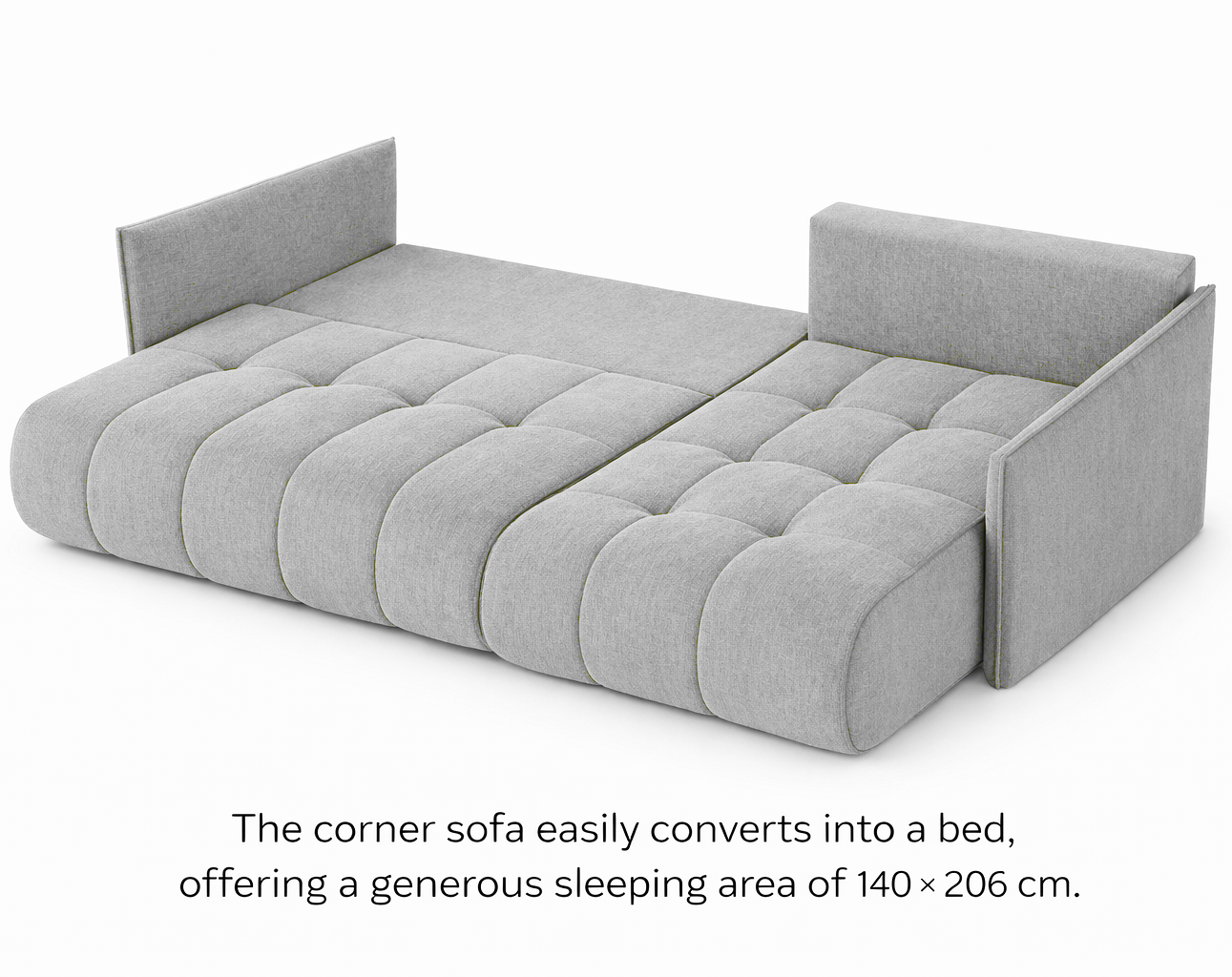 Corner Sofa Bed NESSA Sky Blue