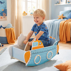 Climbing Toy for Toddlers 1+ Submarine-Themed Wooden Montessori Climbing Set