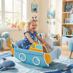 Climbing Toy for Toddlers 1+ Submarine-Themed Wooden Montessori Climbing Set