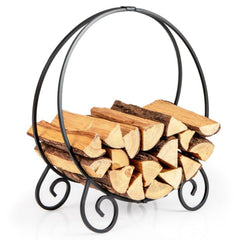 Collapsible Firewood Log Hoop and 3 Panel Fireplace Screen