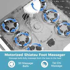 Collapsible Foot Spa Massager Bath Tub with Heat Shower and Timer-Grey