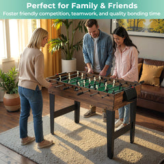 10-in-1 Combo Game Table Set Multi-Game Table with Foosball-Brown