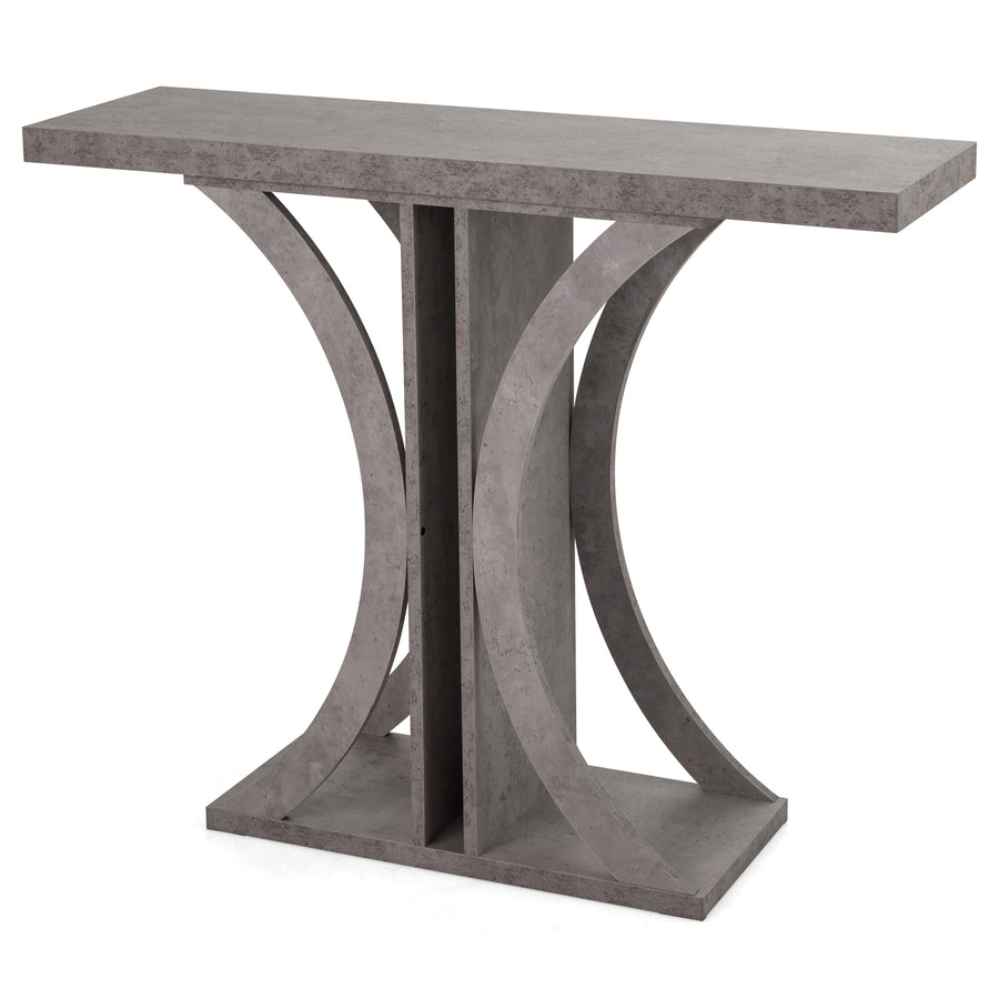 Console Table 100 cm Rectangular Entryway Table with Geometric Frame-Grey