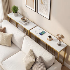 Console Table with Charging Station and Power Outlets for Hallway-White