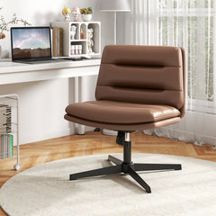 Criss Cross Legged Chair with Adjustable Height for Bedroom-Brown