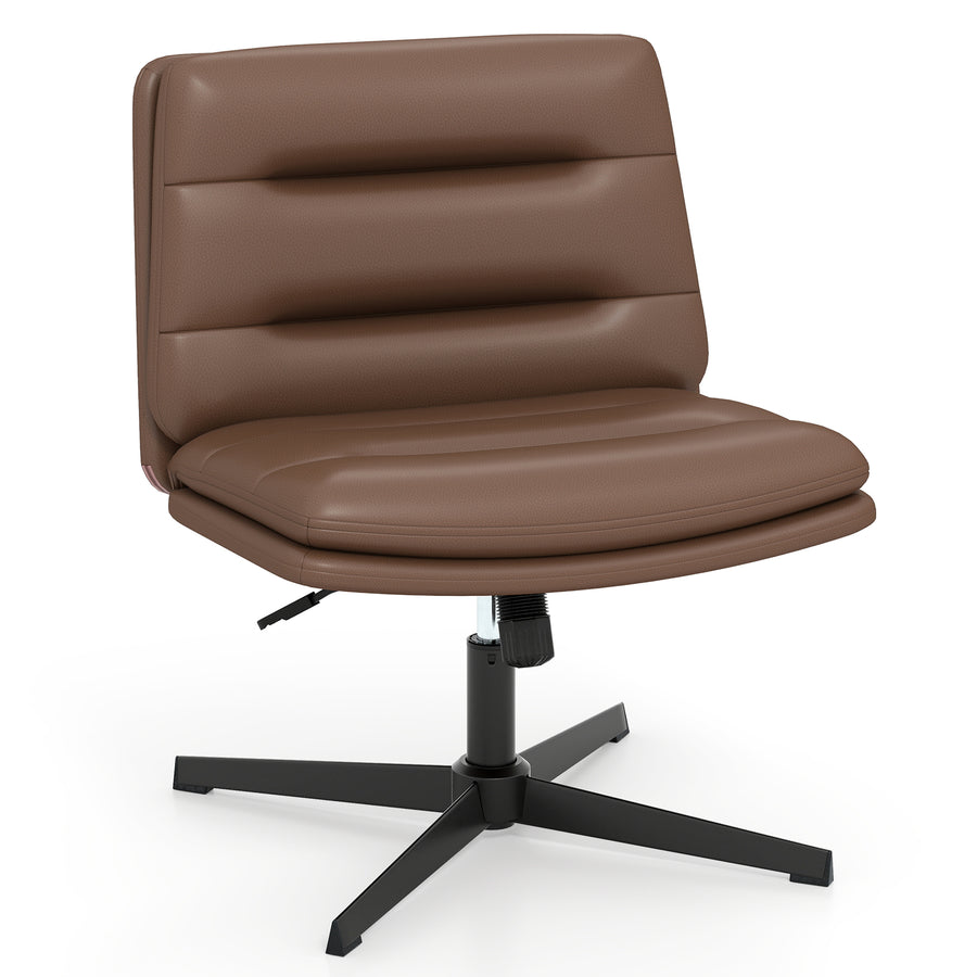 Criss Cross Legged Chair with Adjustable Height for Bedroom-Brown