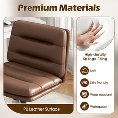 Criss Cross Legged Chair with Adjustable Height for Bedroom-Brown