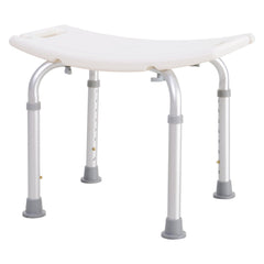 HOMCOM Height Adjustable Bath Stool, Aluminium Shower Stool with Non-Slip Pads for Elderly, Disabled, Seniors, Pregnant, White