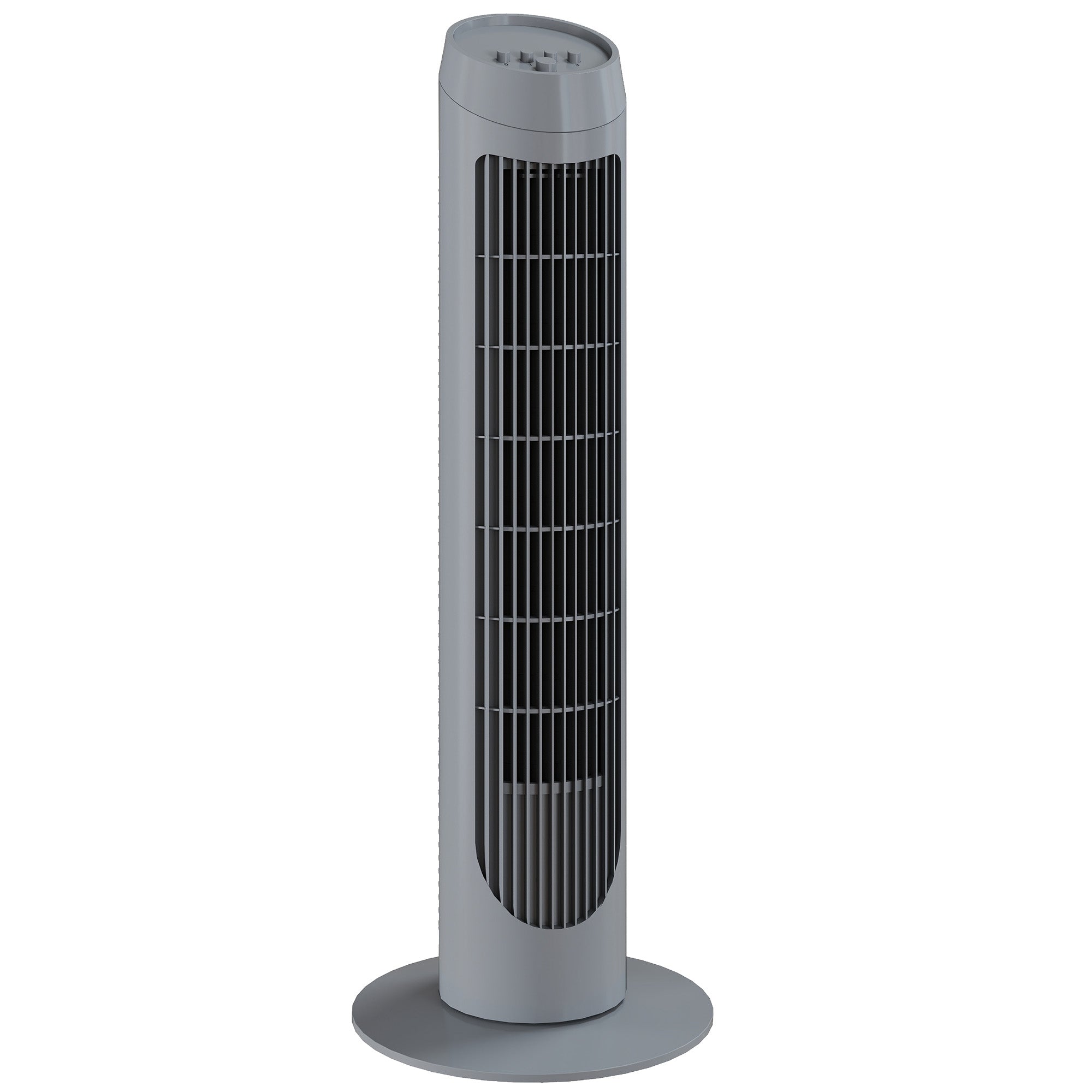 HOMCOM Tower Fan for Bedroom Cooling, 75cm Electric 70Â° Oscillating with 3 Speed Settings, Standing Floor Fan, Grey