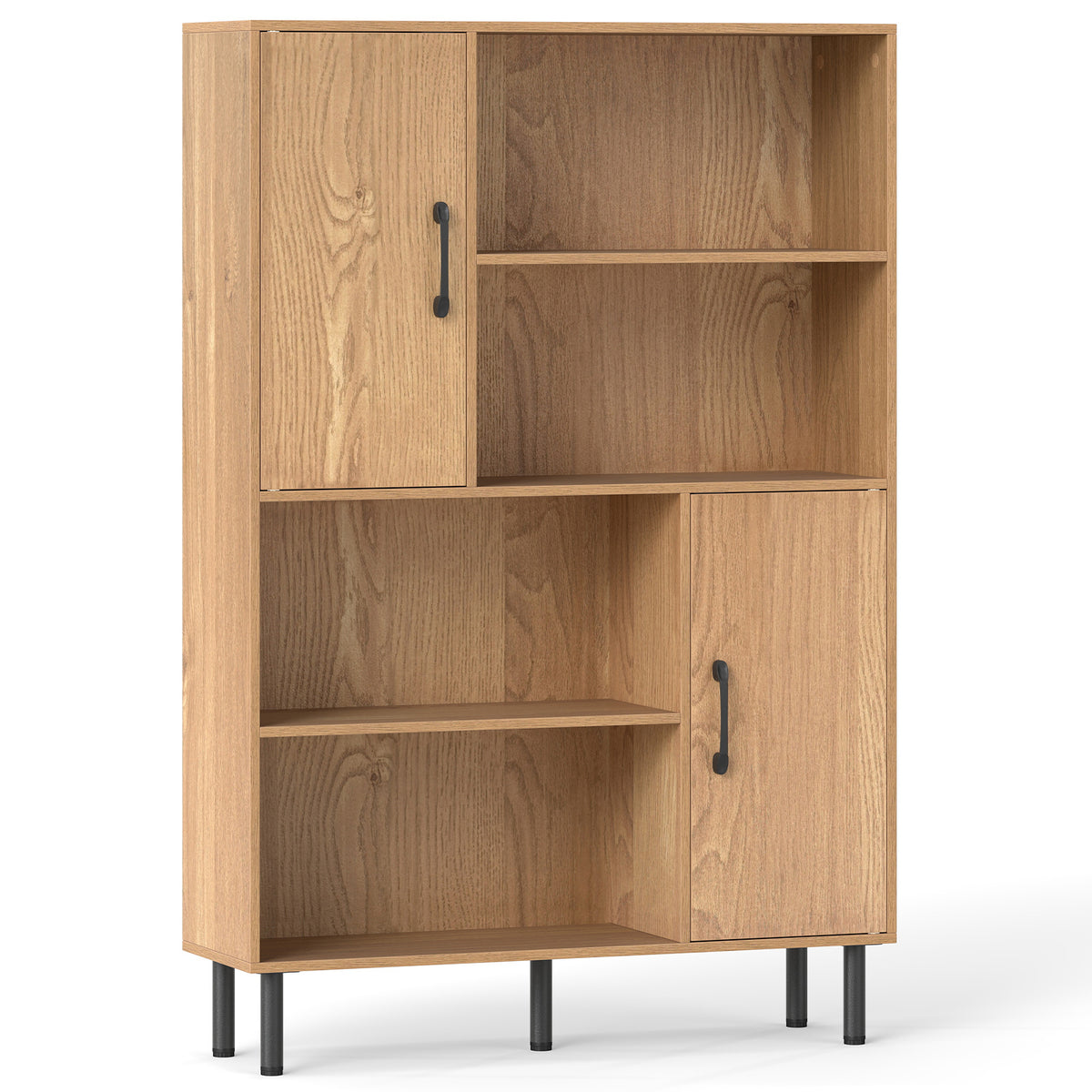 Cube Storage Cabinet with Metal Legs and Anti-topping Kits-Natural