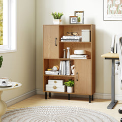 Cube Storage Cabinet with Metal Legs and Anti-topping Kits-Natural
