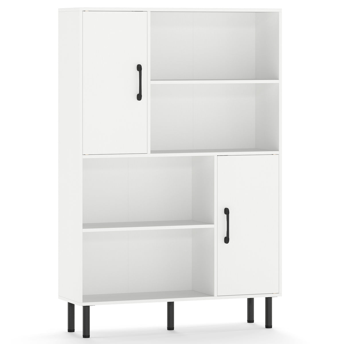 Cube Storage Cabinet with Metal Legs and Anti-topping Kits-White