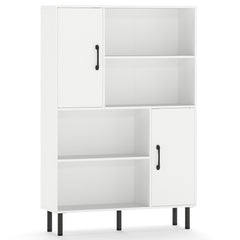 Cube Storage Cabinet with Metal Legs and Anti-topping Kits-White