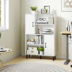 Cube Storage Cabinet with Metal Legs and Anti-topping Kits-White
