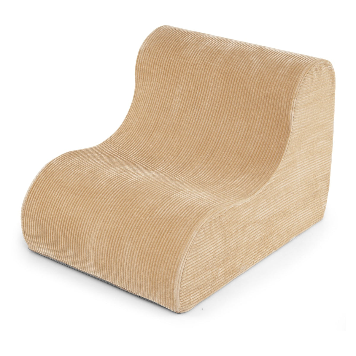 Curved Lazy Floor Sofa with Machine-washable Cover and Anti-slip Bottom-Beige