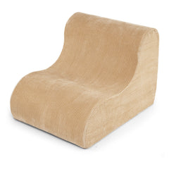 Curved Lazy Floor Sofa with Machine-washable Cover and Anti-slip Bottom-Beige
