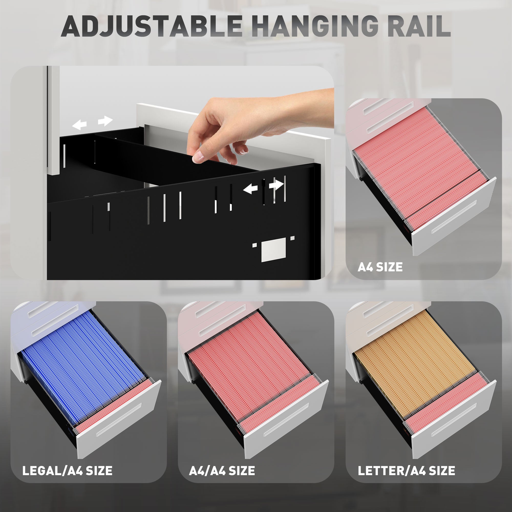 Vinsetto Three-Drawer Steel Filing Cabinet - White