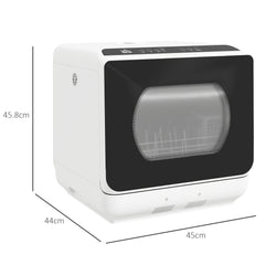 HOMCOM Six-Programme Countertop Dishwasher - White
