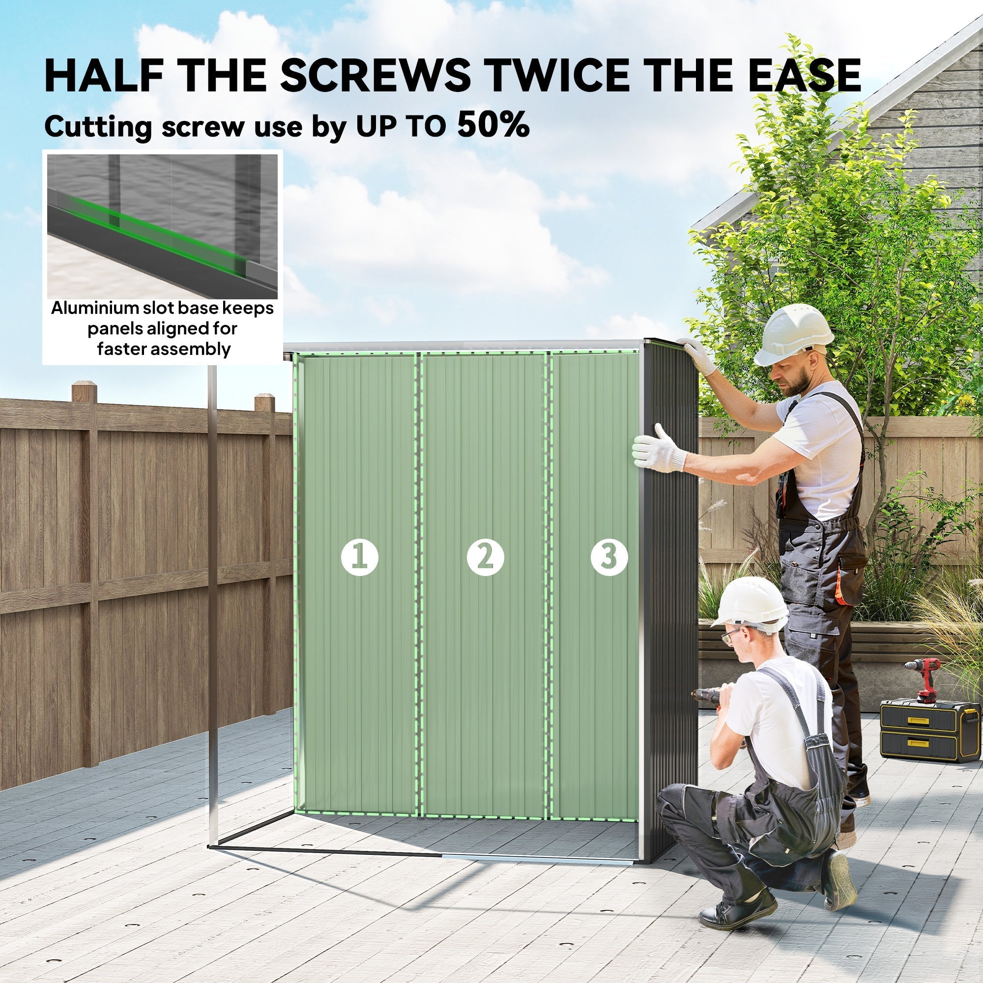 Outsunny 5 x 3.5ft Metal Garden Storage Shed with Effortless Assembly and 2 Pairs of Gloves, Waterproof Outdoor Shed, Dark Grey