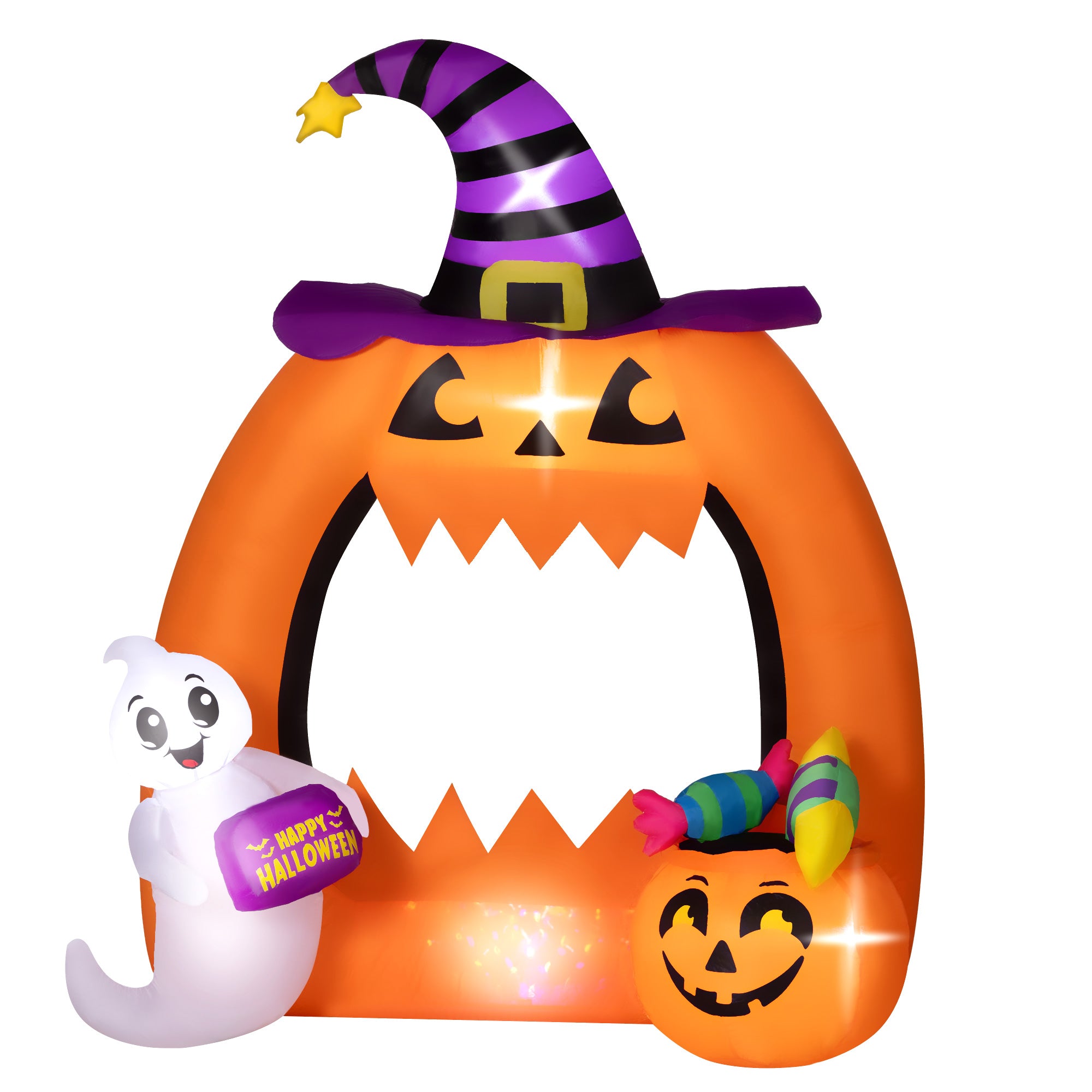 Outsunny 4.9ft Inflatable Pumpkin Archway Halloween Decoration