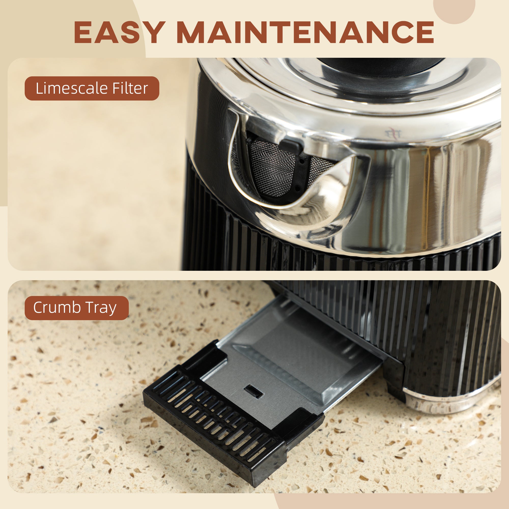 HOMCOM Electric Kettle and Toaster Set, 3000W 1.7L UK Strix Thermostat Rapid Boil Jug Kettle with Limescale Filter, Cool Touch Body, 4 Slice Toaster with 7 Browning Controls, Crumb Tray, Black