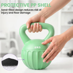 SPORTNOW Kettlebell for Strength Training Kettle Bell with Non-Slip Handle 8 kg Green