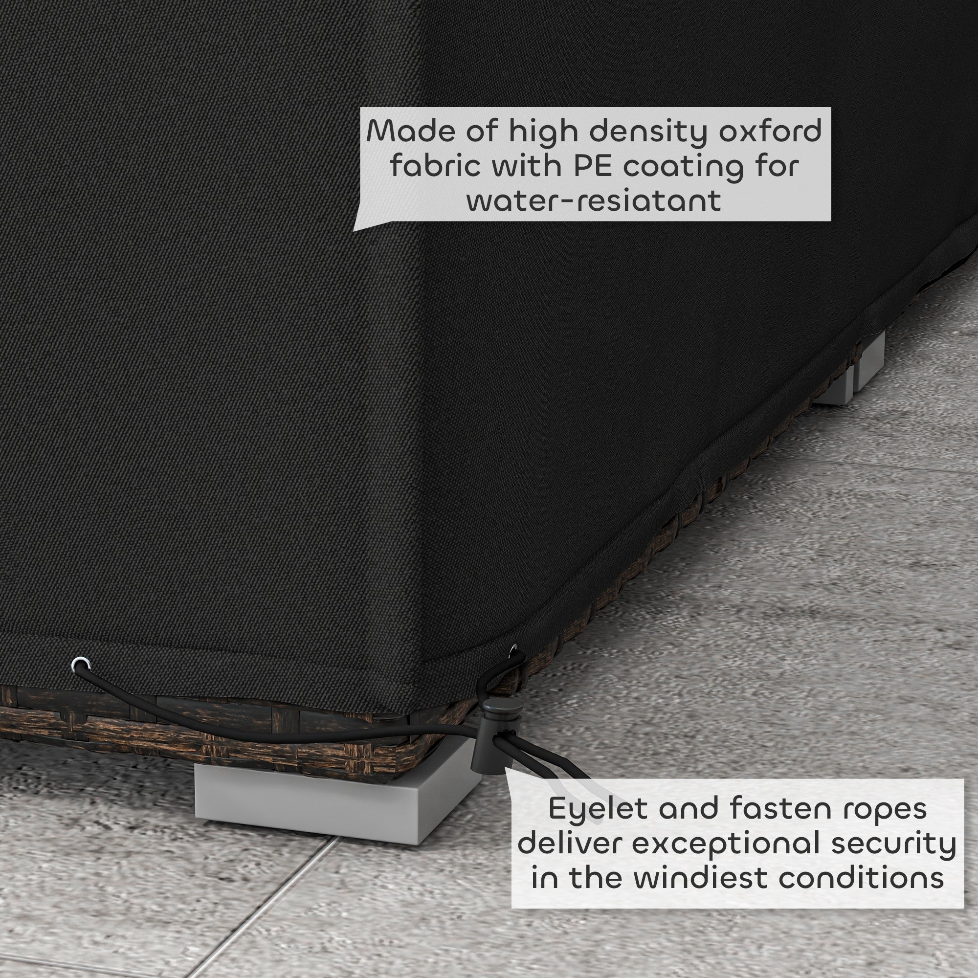 Outsunny 155 x 222cm Waterproof Furniture Cover - Black