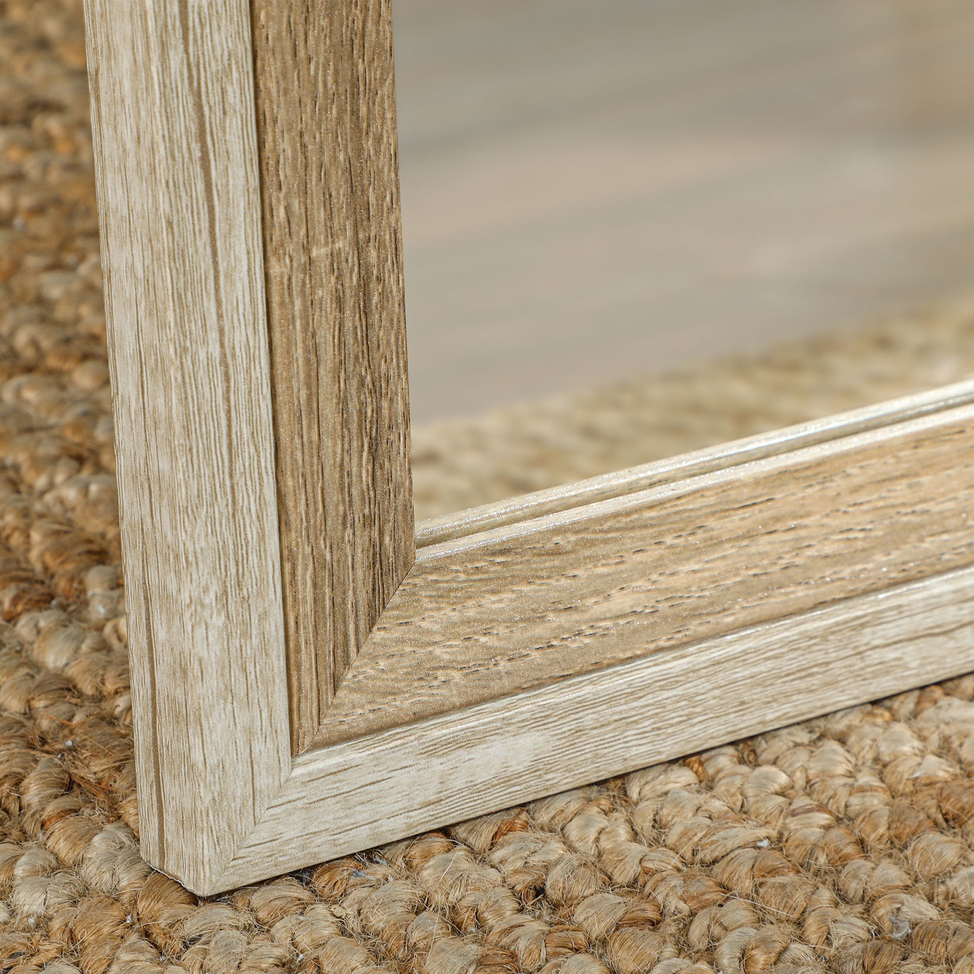 HOMCOM 162.6 cm Two-Tone Full Length Mirror - White/Oak-Tone