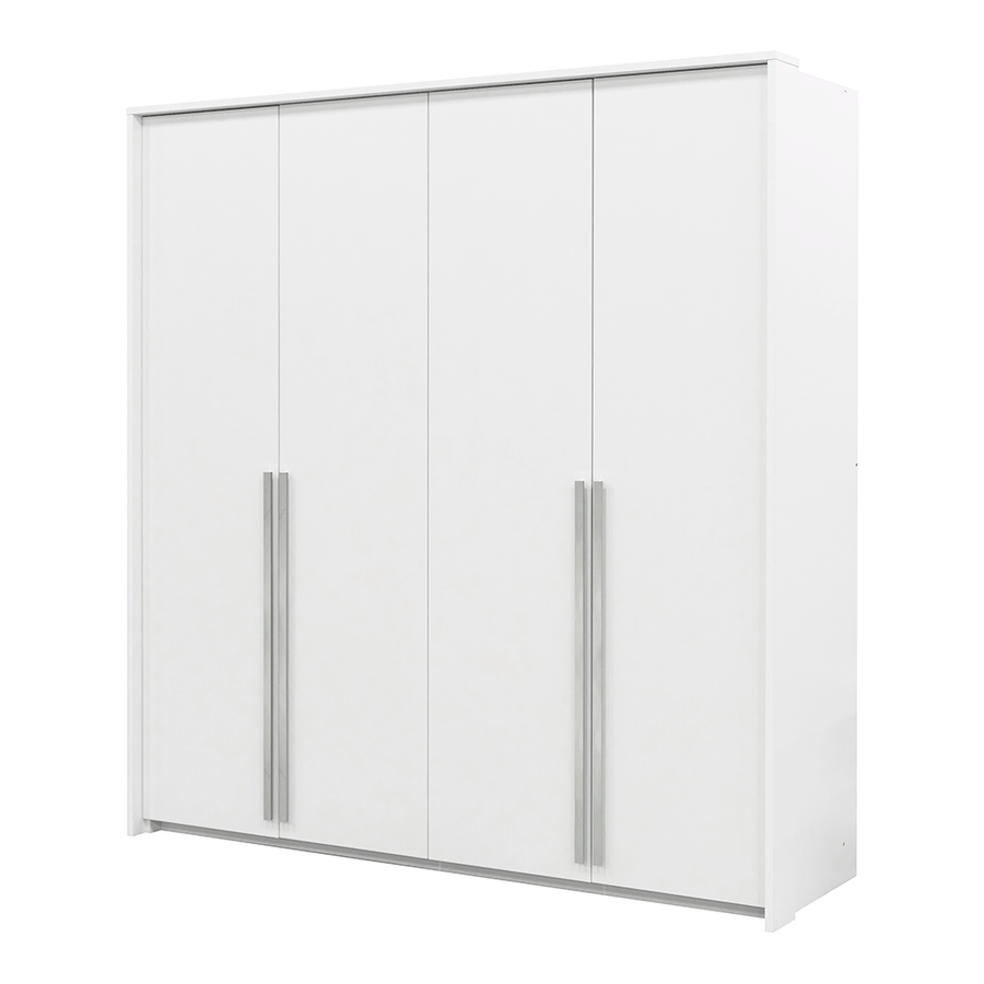 White Hinged Door Wardrobe 205cm – EVERTON D2
