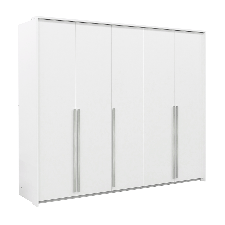 White Hinged Door Wardrobe 255cm – EVERTON D5