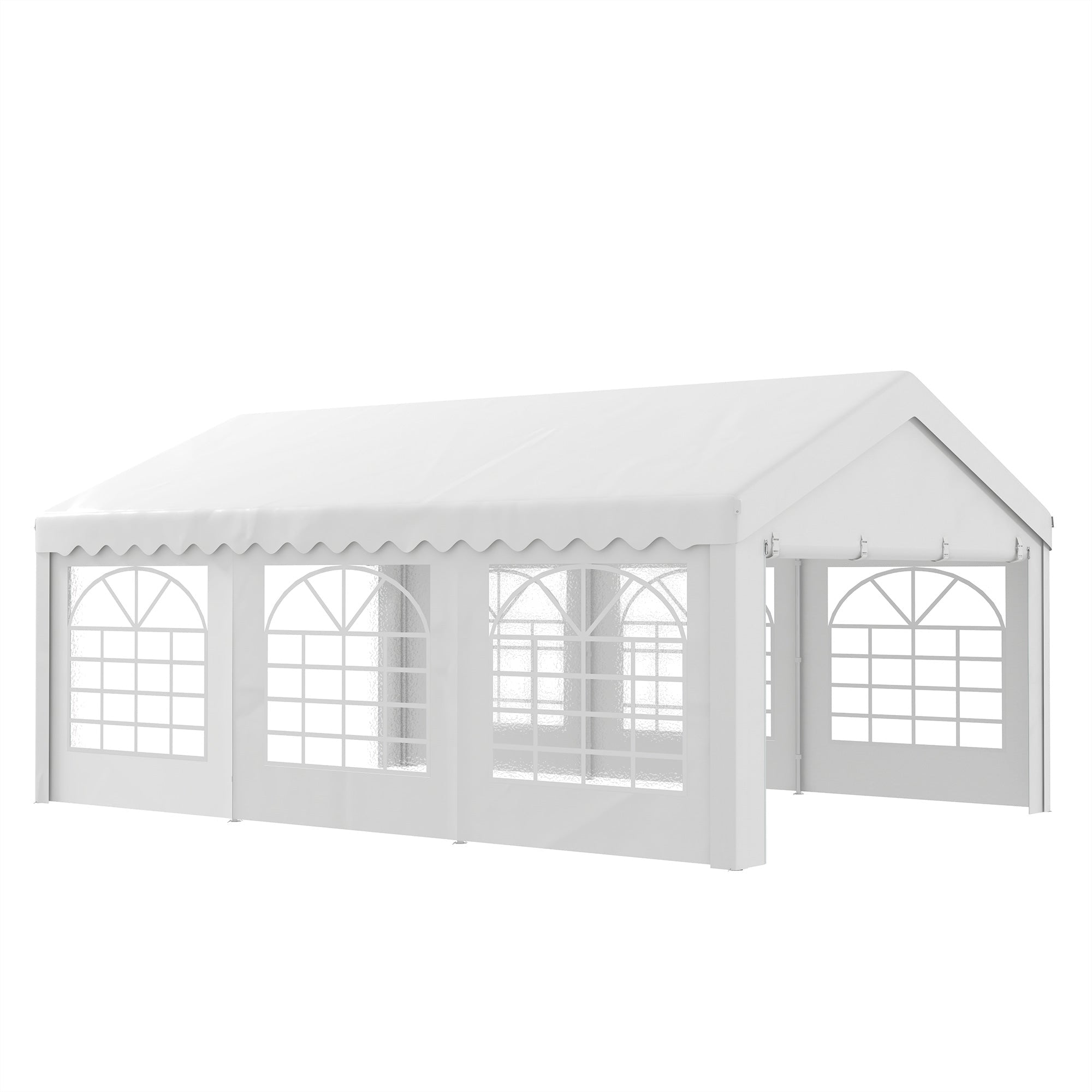 Outsunny 6m x 4m Heavy Duty Garden Gazebo for Parties, Wedding and Events, White