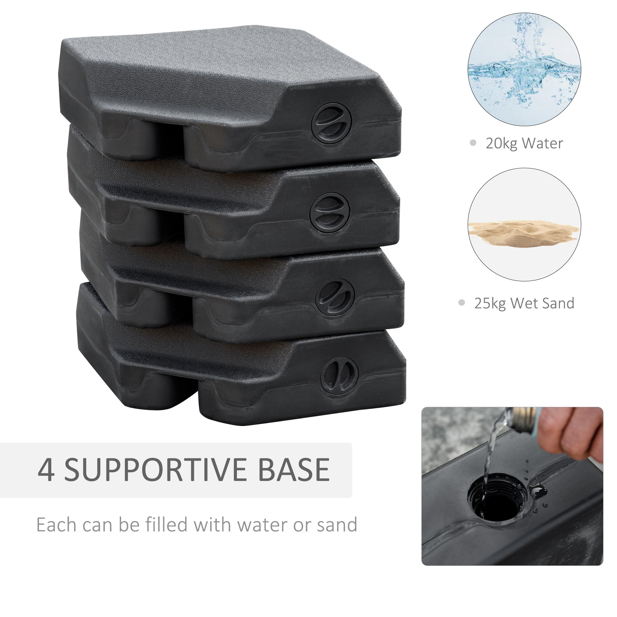 Outsunny Steel Frame Outdoor Roma Cantilever Umbrella