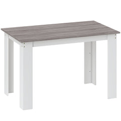 HOMCOM Dining Table for 4-6 People, Kitchen Table with Wood Effect for Dining Room, Grey