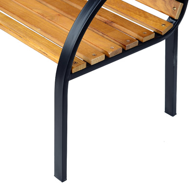 Outsunny Garden Bench, 122Lx60Wx80H cm-Steel/Wood