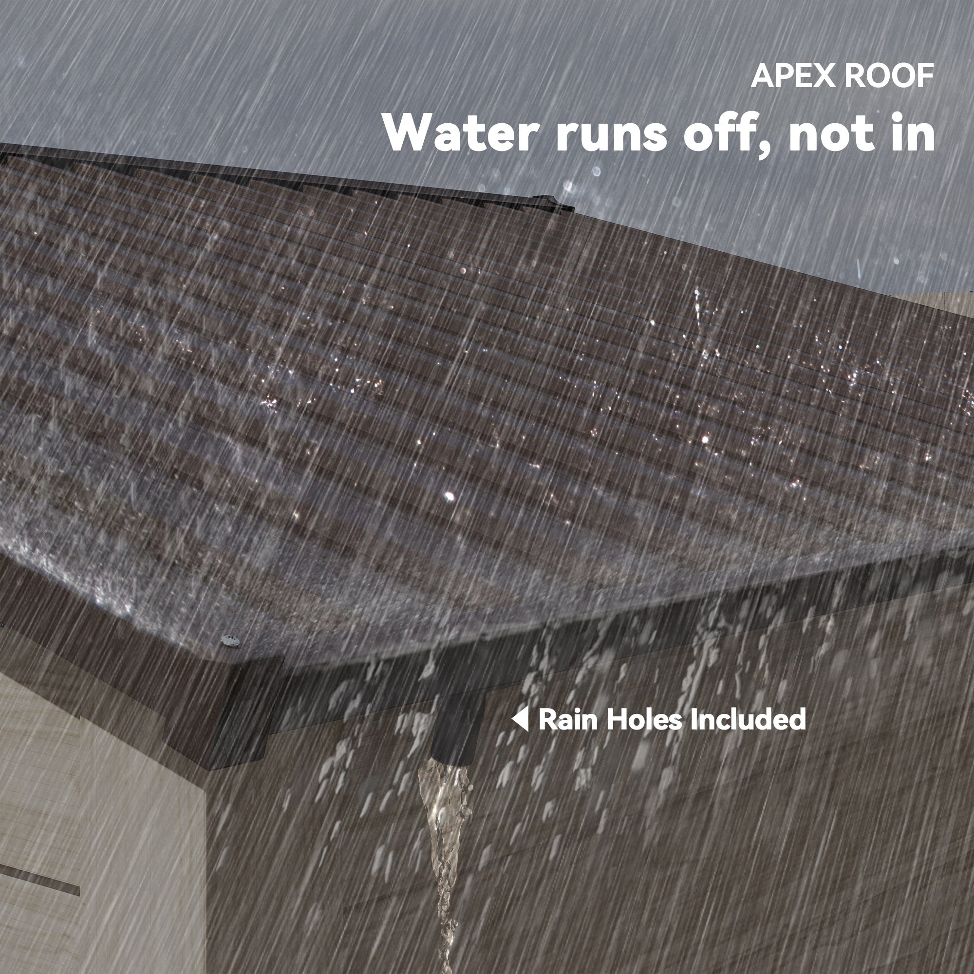 Outsunny 9 x 6ft Galvanised Steel Shed - Brown Wood-Effect