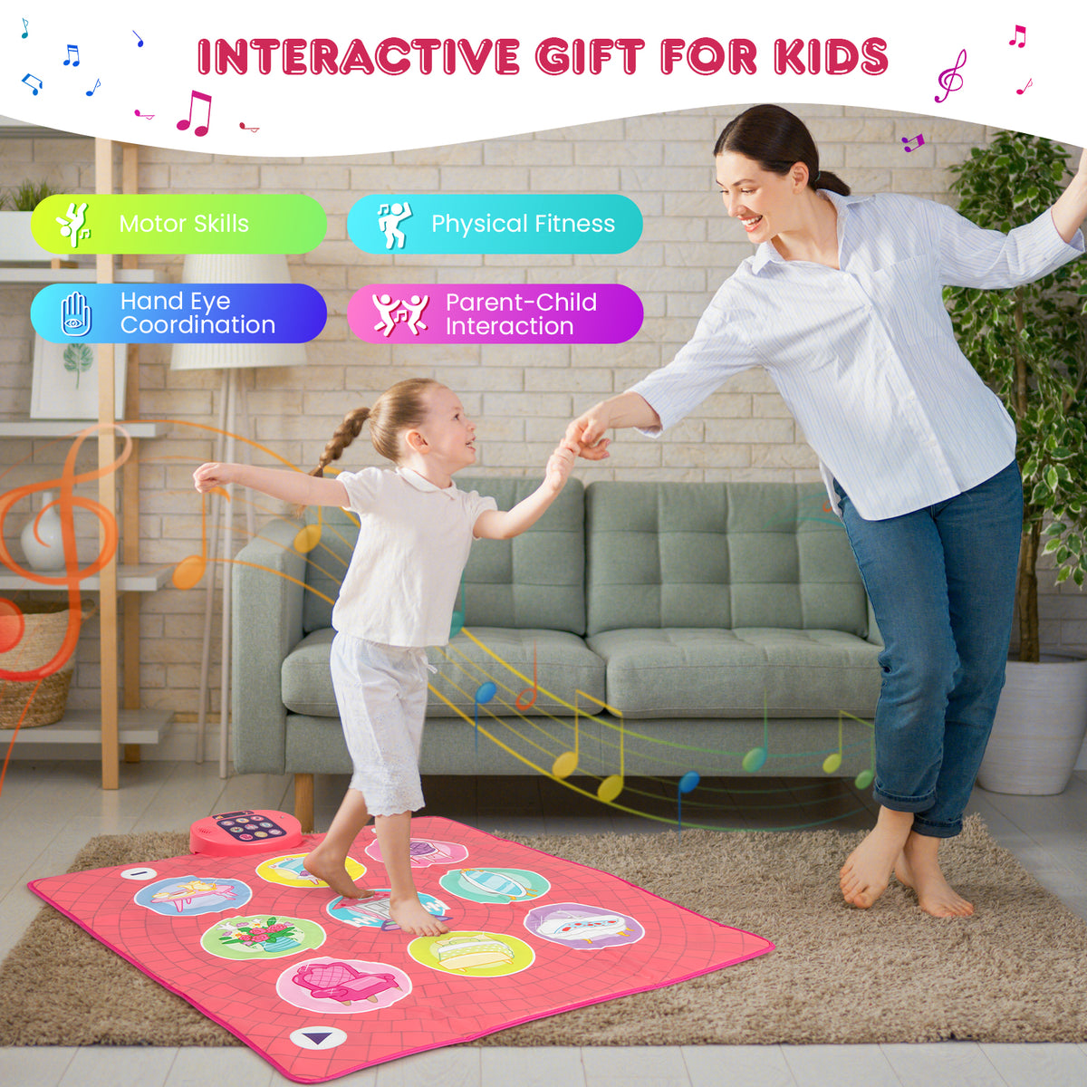 Dance Pad Game Toy with 5 Levels and 9 Keyboard Sounds for 3+ Kids