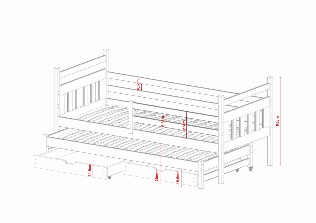 Daniel Double Bed with Trundle