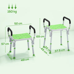 HOMCOM 57-69cm Aluminium Frame Bath Seat