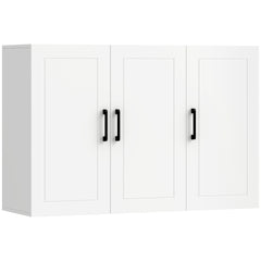 HOMCOM Bathroom Wall Cabinet, Wall Mounted Bathroom Cabinet, Over the Toilet Space Saver with Adjustable Shelves, White